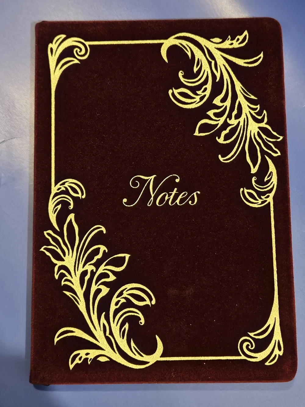 New Burgundy Velvet Lined Notebook